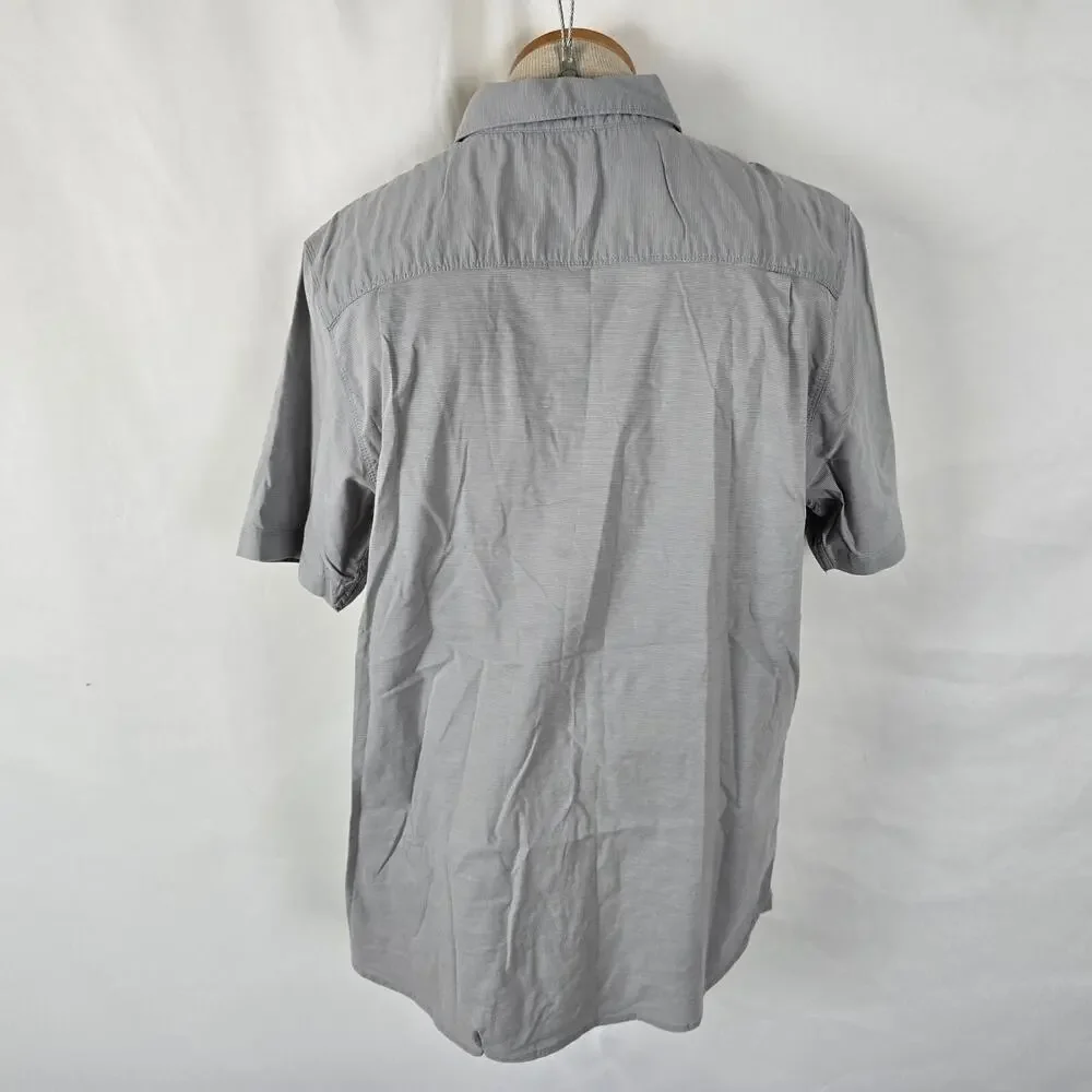 The North Face Button Down Shirt Men's L Gray Short Sleeve Collar Pocket